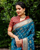 Gorgeous Zari Patola Blue Color Silk Sarees
